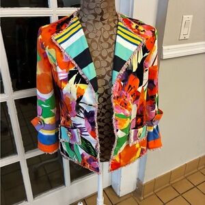 Berek Abstract Artsy Colorful Blazer Size M